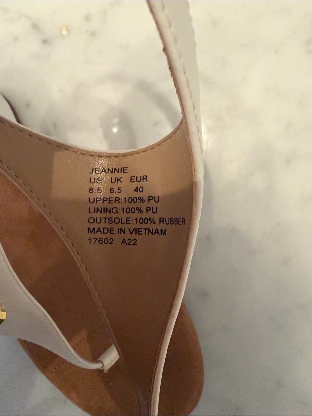 Ralph Lauren NEW Jeannie White Wedge Sandals T-Strap Thong Logo Sz 8.5 Resort - Picture 6 of 12